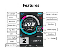 Charger l'image dans la galerie, 60V-72V 1500W-3000W 45A 3-mode Sine Wave ebike Controller with Colorful LCD Display (Regenerative only for 60/72V)