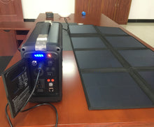 Load image into Gallery viewer, 12V 50AH Portable Energy Storage System with foldable 100W Solar Panel charger Military quality Lithium Battery Power