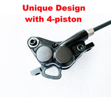 Load image into Gallery viewer, 4-piston Electric Bike Hydraulic Disc Brake Kits Front and rear hydraulic disc Brake 4-piston calipers
