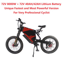 Load image into Gallery viewer, EU/USA Duty Free Hallomotor Unique 72V 8000W 150A FC-1 Stealth Bomber eBike Electric Bicycle With Bicycle or Motorcycle Seat