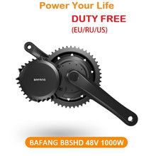 Load image into Gallery viewer, Free Shipping EU Duty Free Ebike 48V 1000W BBSHD Bafang Mid-Drive Motor Conversion Kit +52v 19.2Ah Battery