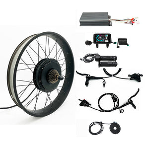 48V-72V 20/24/26x4.0" 3000W-5000W High Power Speed eBike Fat Wheel Conversion Kits +Intelligent Control System With Bluetooth Module