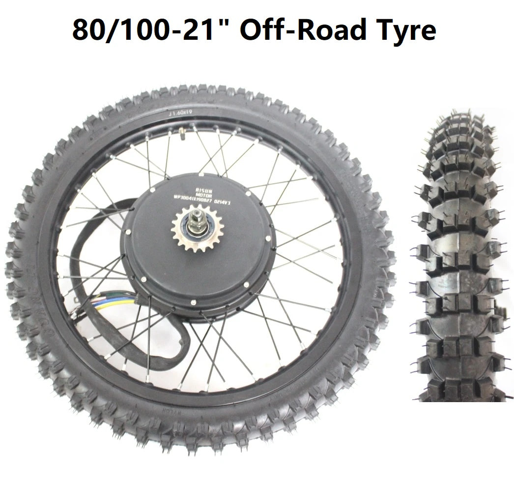 High Power 48V-72V 150A 5000W-8000W 21'' Motorcycle Rim Rear Wheel