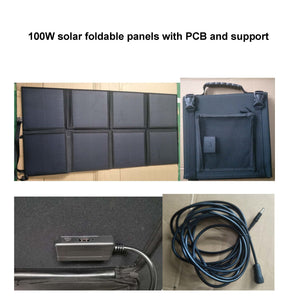 12V 50AH Portable Energy Storage System with foldable 100W Solar Panel charger Military quality Lithium Battery Power
