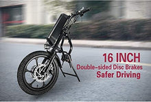 Carregar imagem no visualizador da galeria, 36V 350W 500W 16&quot; DIY Electric Handcycle Wheelchair Attachment Handbike Conversion Kit with 8.8/10.4/11.6AH battery