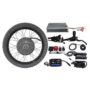 48V-72V 150A 5000W-8000W High Power Speed 19'' Motorcycle Rim Rear Wheel Ebike Conversion Kit+Intelligent Control System With Bluetooth Module